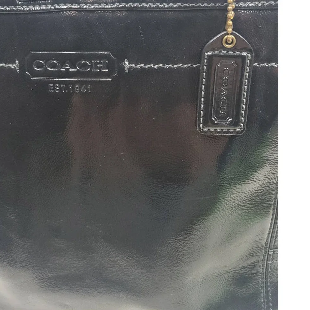 COACH Black Patent Leather Tote F0773-11500 - Picture 2 of 8